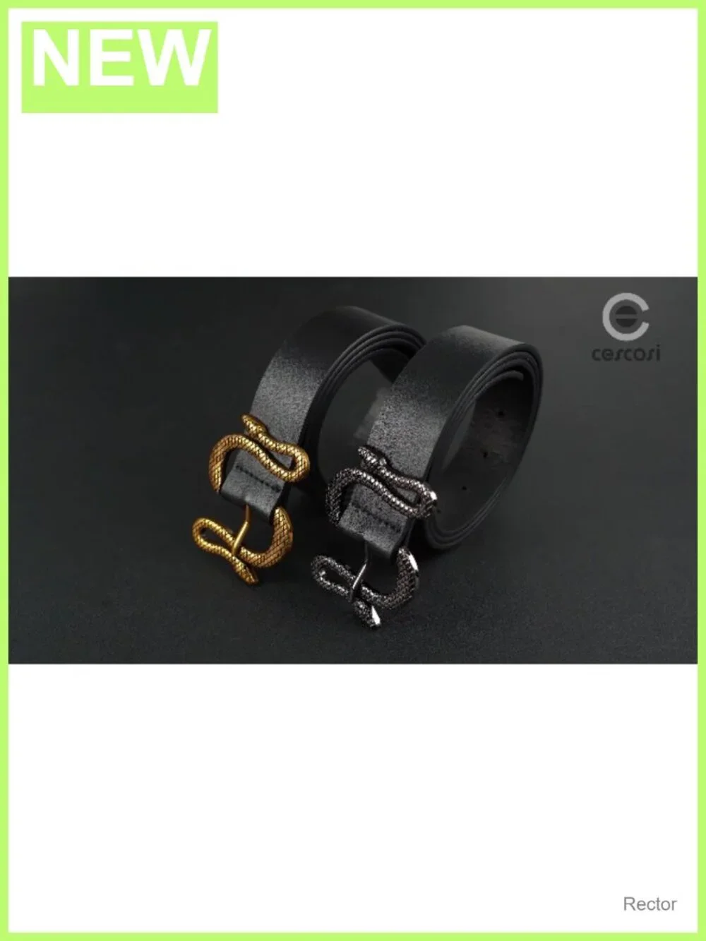 Women Leather Belt Snake Buckle 1.3